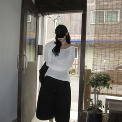 ショートパンツ スクエアオーバーバミューダパンツ BLACK
