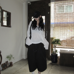 ショートパンツ スクエアオーバーバミューダパンツ BLACK