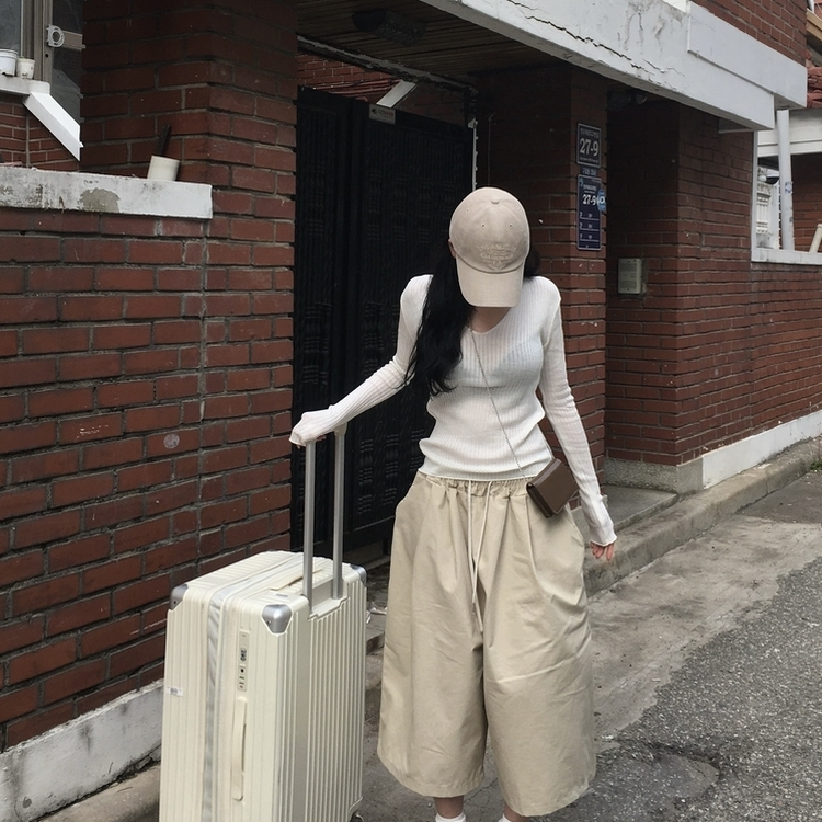スクエアオーバーバミューダパンツ BEIGE