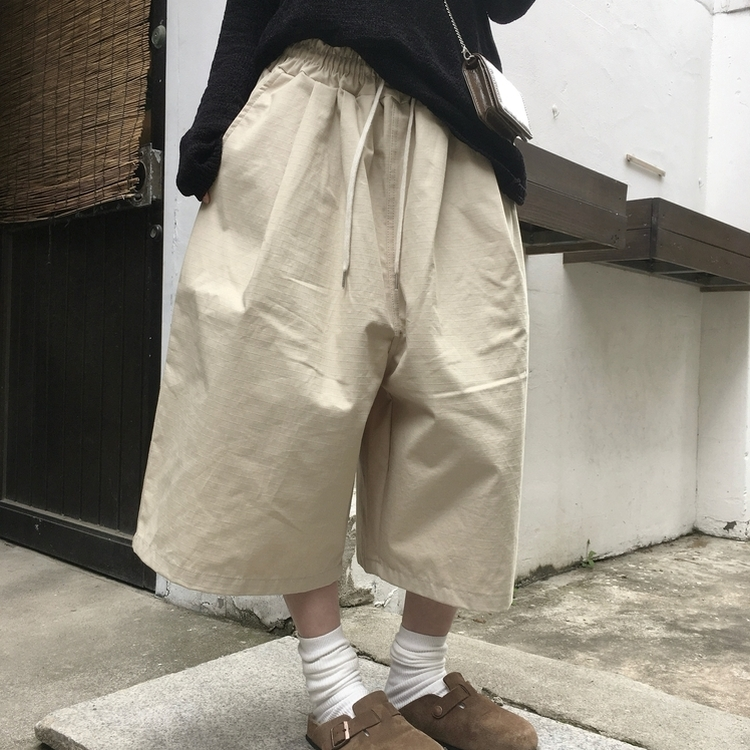 スクエアオーバーバミューダパンツ BEIGE