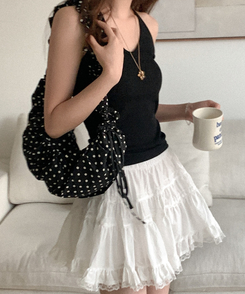 バッグ ドットストリングシャーリングバッグ BLACK