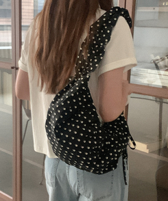 バッグ ドットストリングシャーリングバッグ BLACK