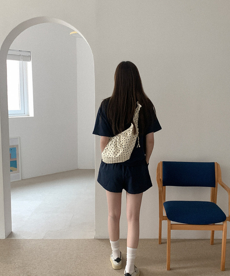 ドットストリングシャーリングバッグ IVORY