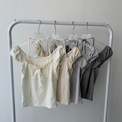 ツーピース 【SET着用可能】レースリボンTシャツ チェックプリーツミニスカートパンツ(8color)
