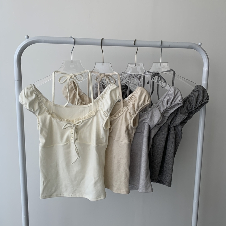 【SET着用可能】レースリボンTシャツ チェックプリーツミニスカートパンツ(8color)