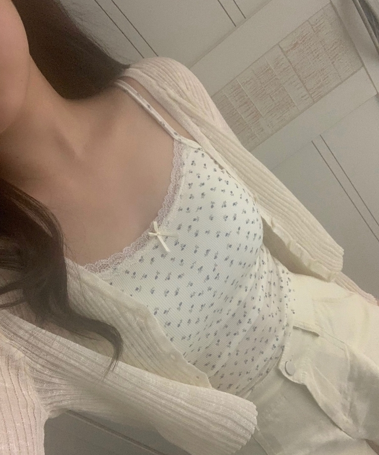 シースルーVネックカーディガン BEIGE