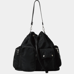 バックバッグ・スクールバッグ ナイロンマルチショルダーバック BLACK
