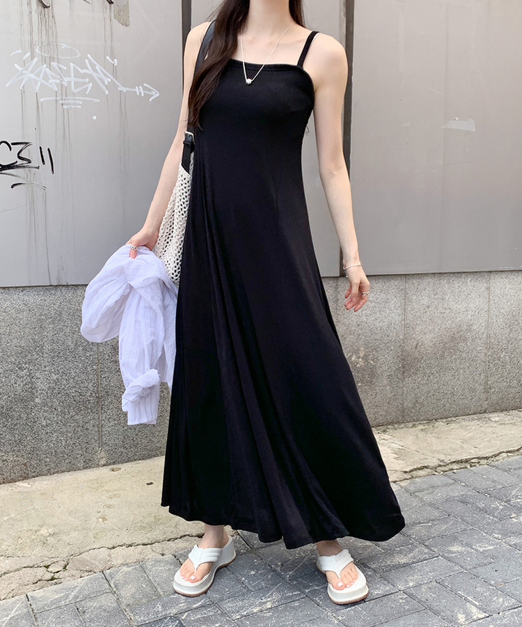 The open product キャミソールロングワンピース 黒 The open product キャミソールロングワンピース 黒 ワンピース