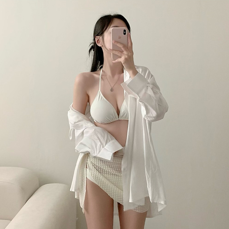 【カップ付き】ロアビキニボレロラップスカート WHITE