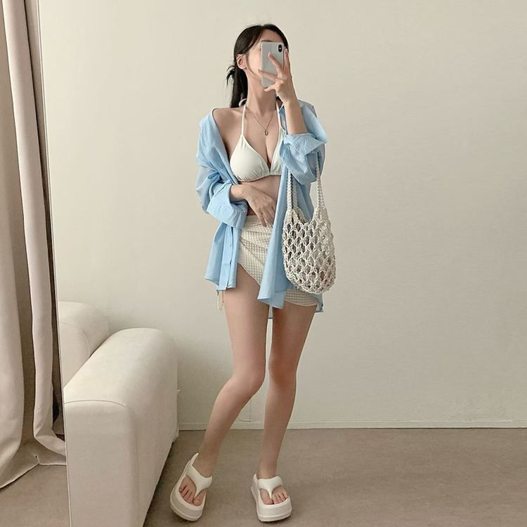 【カップ付き】ロアビキニボレロラップスカート WHITE