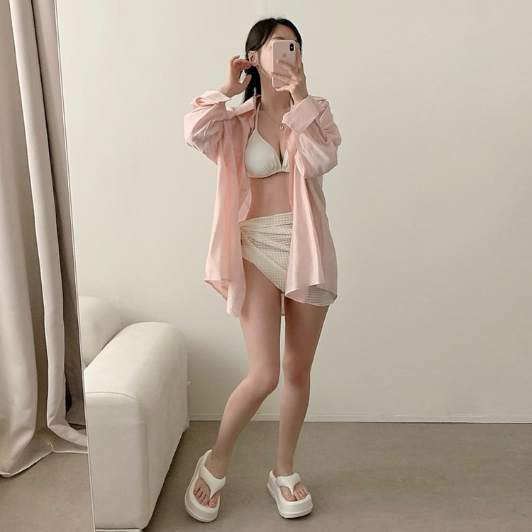 【カップ付き】ロアビキニボレロラップスカート WHITE