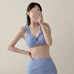 【カップ付き】ブルーハイウエストビキニ SKYBLUE