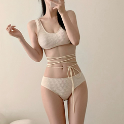 【カップ付き】コルセットロングスカートビキニ BEIGE