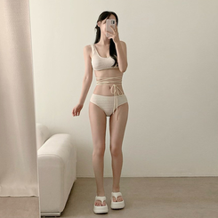 【カップ付き】コルセットロングスカートビキニ BEIGE