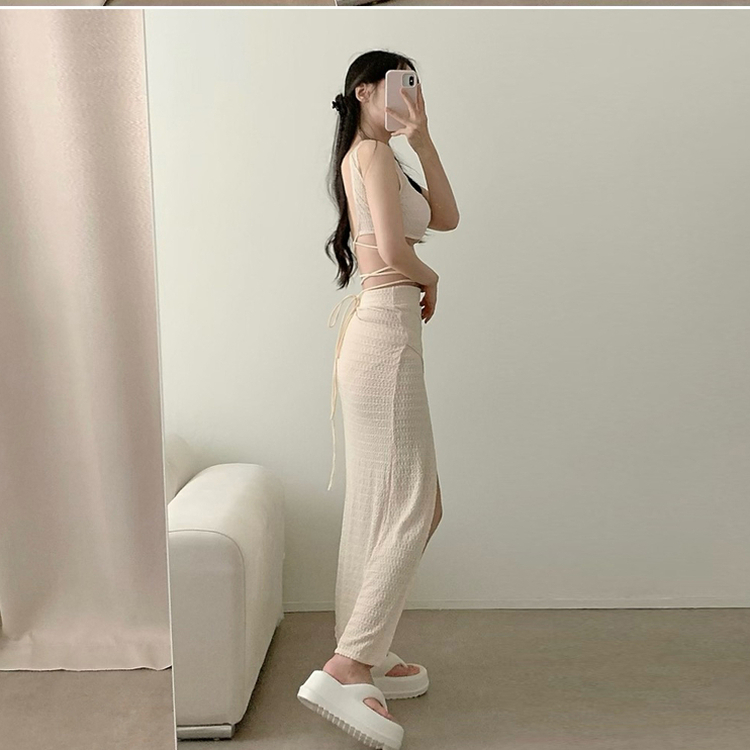 【カップ付き】コルセットロングスカートビキニ BEIGE