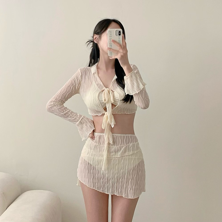 4ピースボレロカバーアップスカートビキニ IVORY
