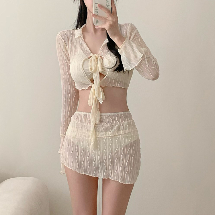 4ピースボレロカバーアップスカートビキニ IVORY