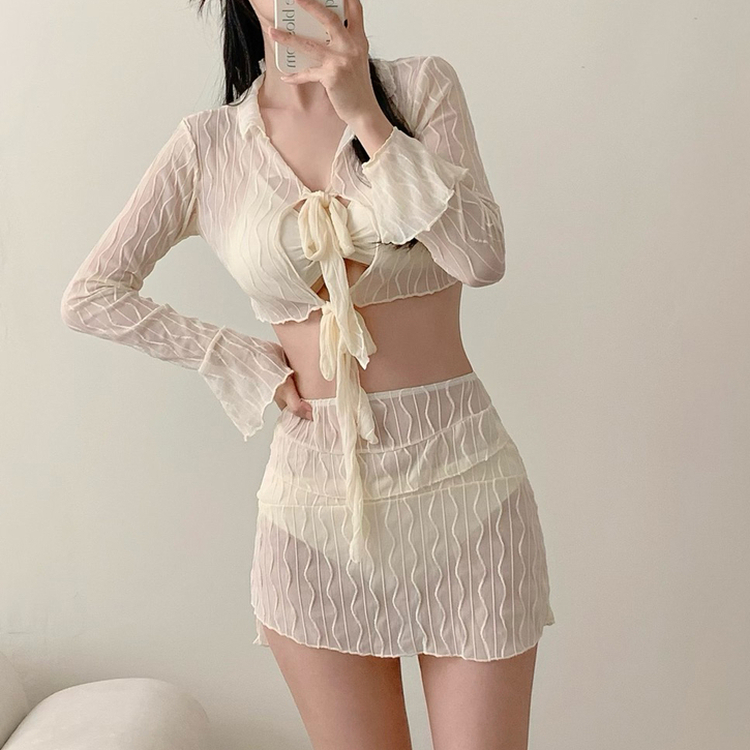 4ピースボレロカバーアップスカートビキニ IVORY