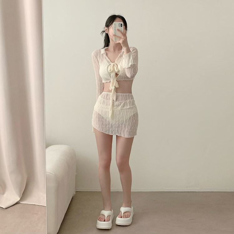 4ピースボレロカバーアップスカートビキニ IVORY
