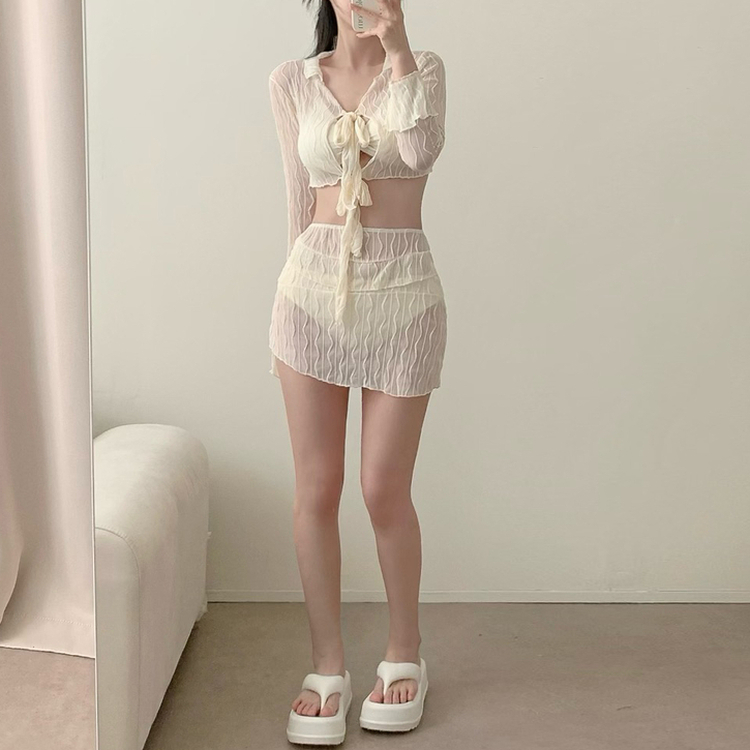 4ピースボレロカバーアップスカートビキニ IVORY