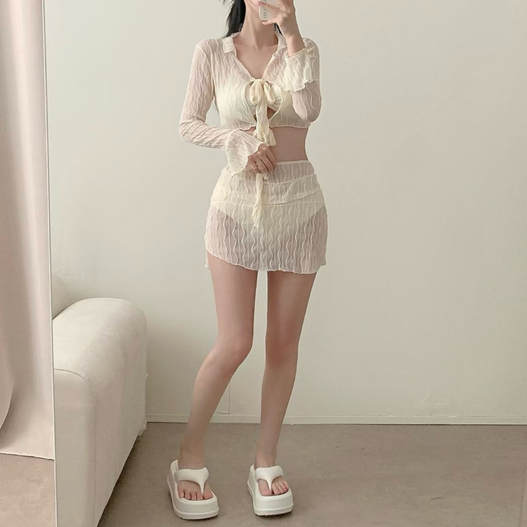 4ピースボレロカバーアップスカートビキニ IVORY