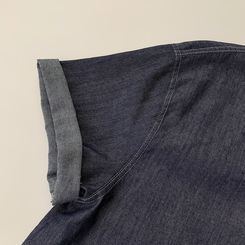 실물 보장하는 하리보 오버핏 카라 버튼 롤업 데님 여름 데님 반팔 남방 루즈핏 포켓 빈티지 청남방 3color