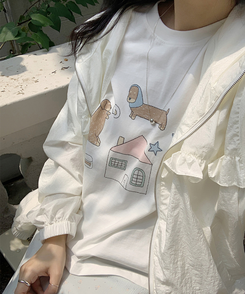 半袖Tシャツ ペインティングオーバーTシャツ IVORY
