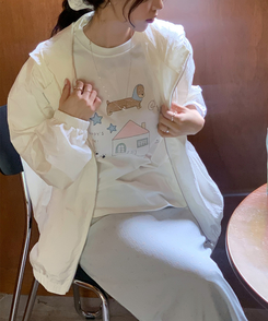 半袖Tシャツ ペインティングオーバーTシャツ IVORY