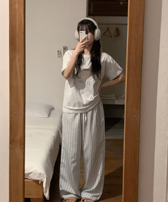 半袖Tシャツ ペインティングオーバーTシャツ MELANGE WHITE