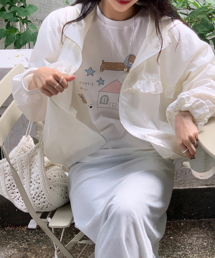 半袖Tシャツ ペインティングオーバーTシャツ IVORY