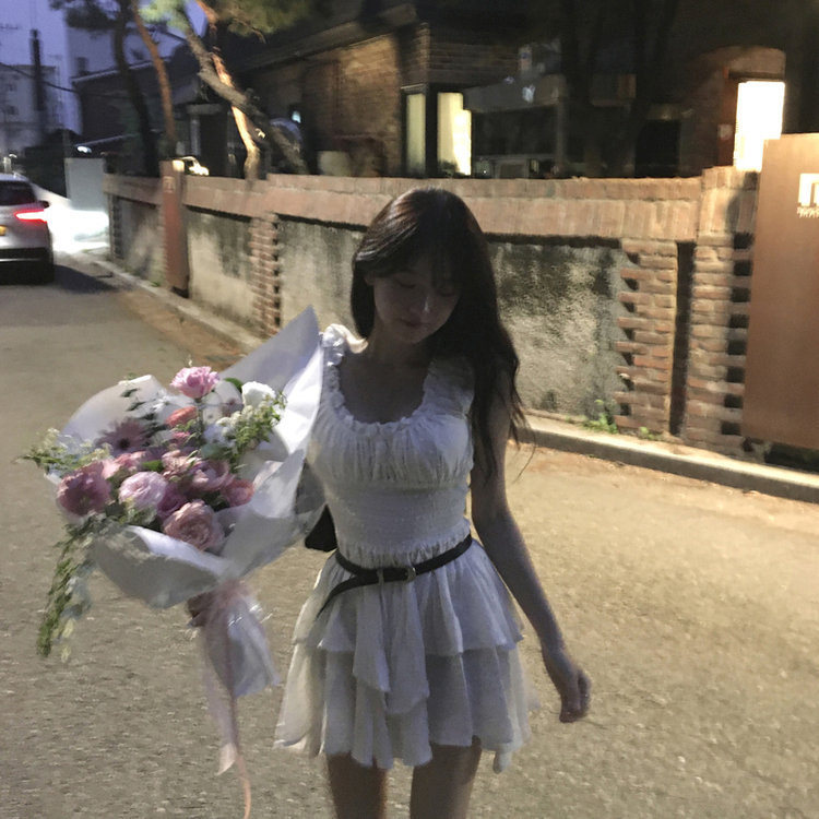 トゥーユーオフショルダードットミニワンピース WHITE