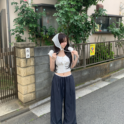 ドットレースヘアスカーフ WHITE