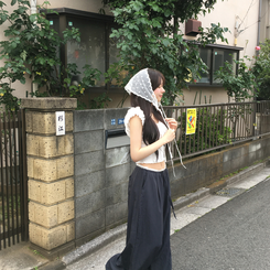 ドットレースヘアスカーフ WHITE