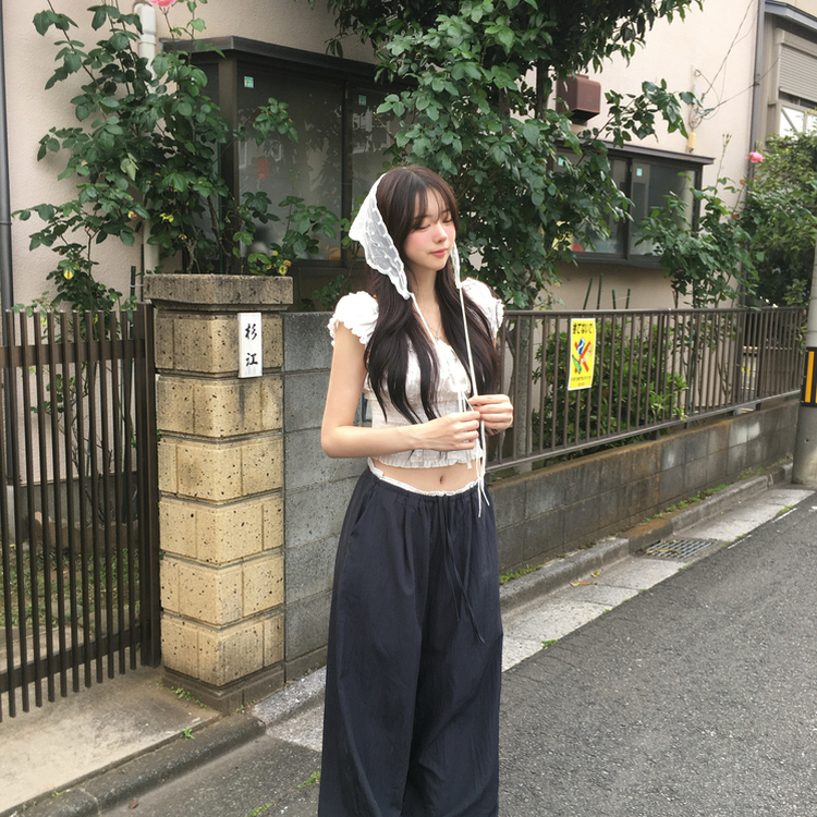 ドットレースヘアスカーフ WHITE