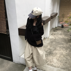 ニット オフショルダーオフニット BLACK