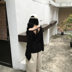 ニット オフショルダーオフニット BLACK