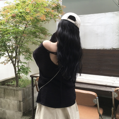 ニット オフショルダーオフニット BLACK