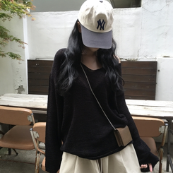 ニット オフショルダーオフニット BLACK