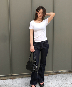 バッグ スタッドバックルレザーショルダーバッグ BLACK