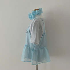 半袖Tシャツ 【SET】【SET+シュシュ】シースルービスチェ+半袖Tシャツ