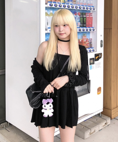 ミニワンピース 【スカーフSET】レイヤードワンピース BLACK