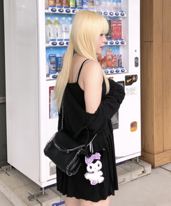 ミニワンピース 【スカーフSET】レイヤードワンピース BLACK