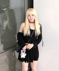 ミニワンピース 【スカーフSET】レイヤードワンピース BLACK