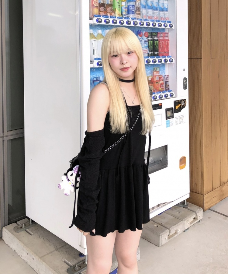 【スカーフSET】レイヤードワンピース BLACK