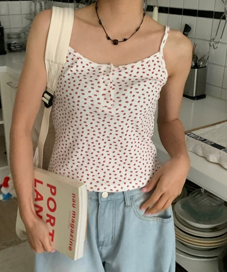 イチゴボタンキャミソール｜ノースリーブ｜韓国ファッション通販 SONA