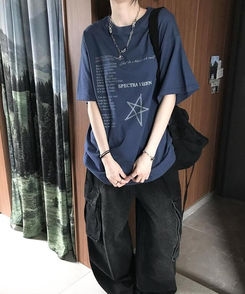 レタリング半袖Tシャツ NAVY