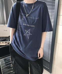 レタリング半袖Tシャツ NAVY