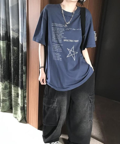レタリング半袖Tシャツ NAVY