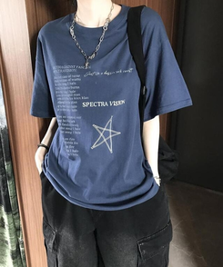 レタリング半袖Tシャツ NAVY