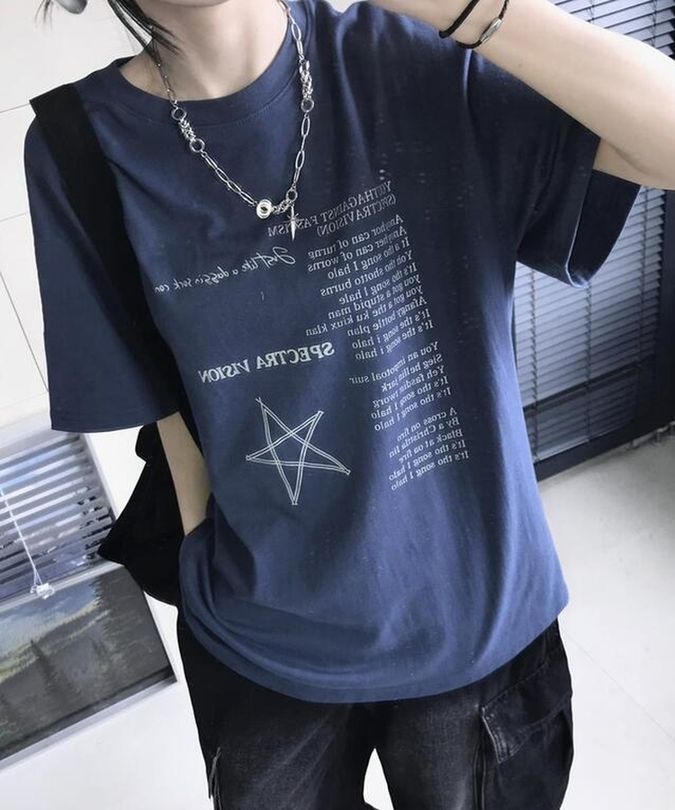 レタリング半袖Tシャツ NAVY
